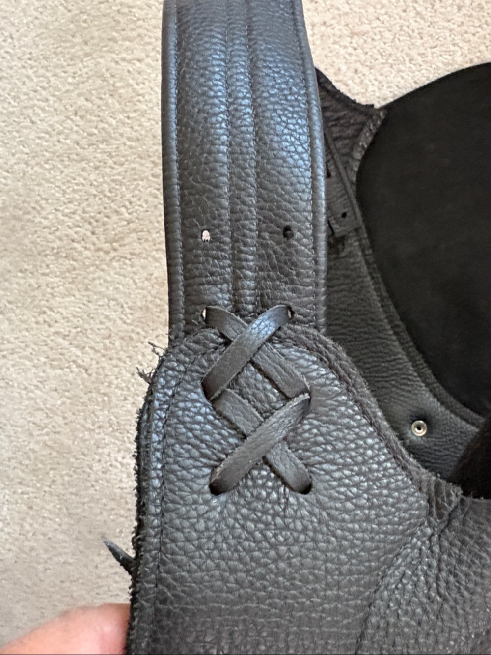 Black Leather Riding Chaps - Picture 3 of 5